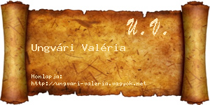 Ungvári Valéria névjegykártya